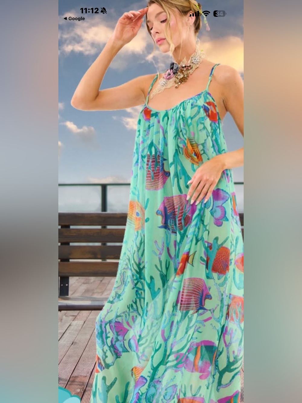 Aratta under the sea maxi size Medium Dress - Picture 8 of 9